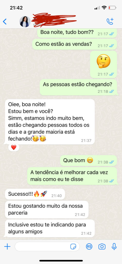Depoimento de cliente 1